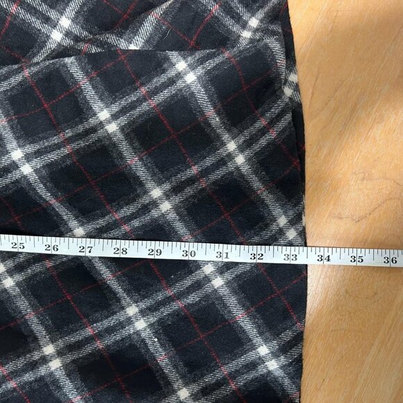 Talbots Skirt Womens 14 Black Gray Plaid Wool Blend Lined A-Line Midi Academia - Picture 8 of 8